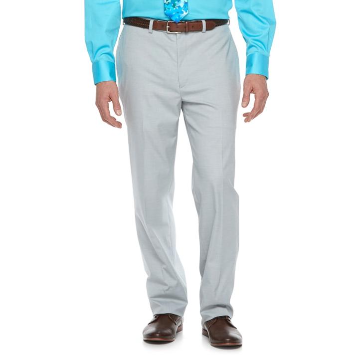 Men's Van Heusen Flex Slim-fit Stretch Suit Pants, Size: 38x34, Light Grey
