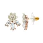 Lc Lauren Conrad White Flower & Marquise Simulated Crystal Drop Earrings, Women's