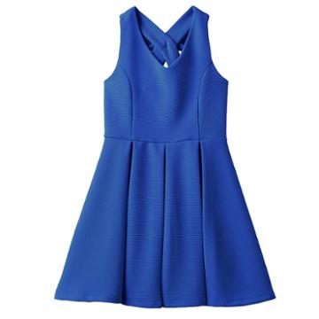 Girls Plus Size Lilt Striped Skater Dress, Size: 18 1/2, Blue Other