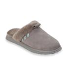 Women's Dearfoams Suede Laced Scuff Slippers, Size: Medium (10), Med Grey
