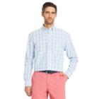 Big & Tall Izod Essential Regular-fit Tattersall Button-down Shirt, Men's, Size: 3xl Tall, Blue