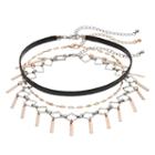 Mudd&reg; Two Tone Accordion Fringe Choker Necklace Set, Women's, Multicolor