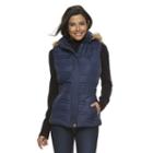 Women's Weathercast Hooded Puffer Vest, Size: Medium, Blue (navy)