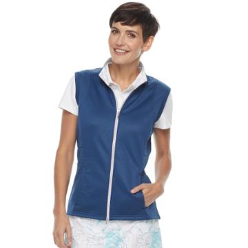 Women's Pebble Beach Zip-up Vest, Size: Large, Med Blue