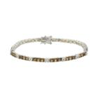 Sterling Silver Brown And White Crystal Tennis Bracelet, Women's, Size: 7.5