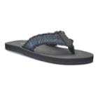 Men's Vintage Stone Denim Thong Flip-flop Sandals, Size: Large, Black