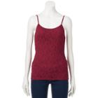 Juniors' Candie's&reg; Scoopneck Lace Cami, Teens, Size: Medium, Red