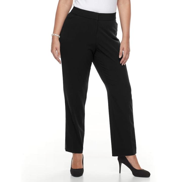 Plus Size Croft & Barrow&reg; Straight Leg Trousers, Women's, Size: 24w T/l, Black