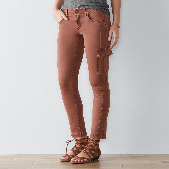 Women's Sonoma Goods For Life&trade; Skinny Cargo Pants, Size: 10, Dark Brown