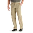Men's Lee Custom Fit Straight-fit Flat-front Pants, Size: 36x34, Beig/green (beig/khaki)