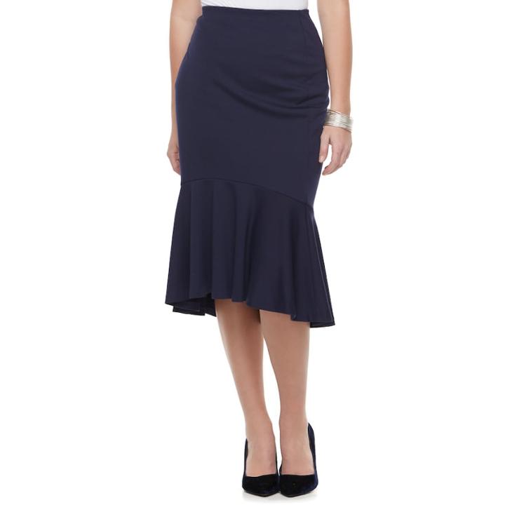Women's Apt. 9&reg; Ponte Trumpet Skirt, Size: Small, Dark Blue