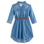 Girls 7-16 My Michelle Belted Chambray Shirtdress, Size: 8, Blue