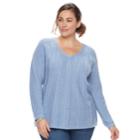 Plus Size Sonoma Goods For Life&trade; Cable-knit Sweater, Women's, Size: 4xl, Med Blue