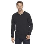 Men's Apt. 9&reg; Modern-fit 12gg Merino V-neck Sweater, Size: Large, Dark Grey