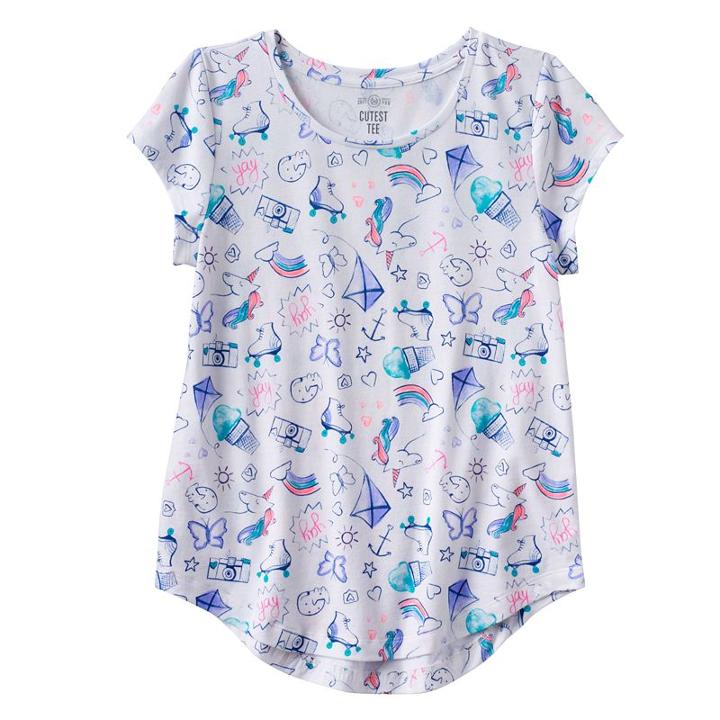 Girls 7-16 & Plus Size So&reg; Short Sleeve Curve Hem Tee, Size: 10, Natural