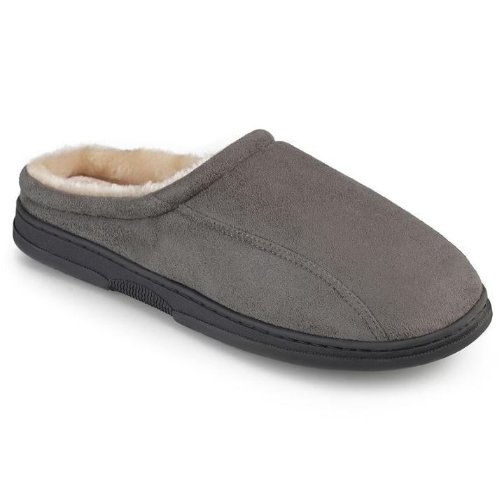 Perry Ellis Men's Microsuede Clog Slippers, Size: Large, Grey