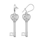 Insignia Collection Nascar Matt Kenseth Sterling Silver 20 Heart Key Drop Earrings, Women's, Grey