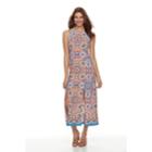 Petite Suite 7 Front Slit Maxi Dress, Women's, Size: 10 Petite, Orange Multi