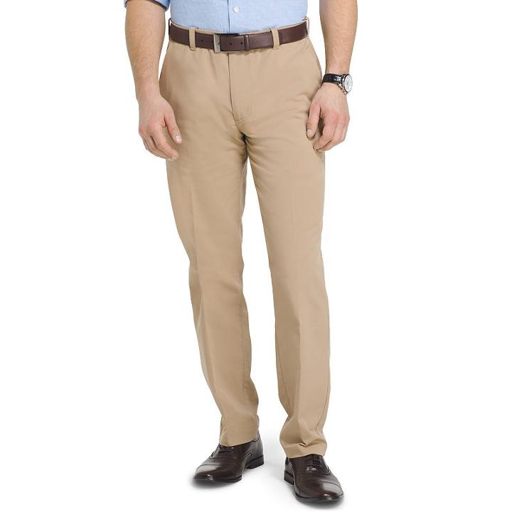 Men's Van Heusen Traveler Straight-fit Stretch Pants, Size: 34x34, Med Beige