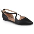 Journee Collection Malina Women's D'orsay Flats, Girl's, Size: 8.5, Black