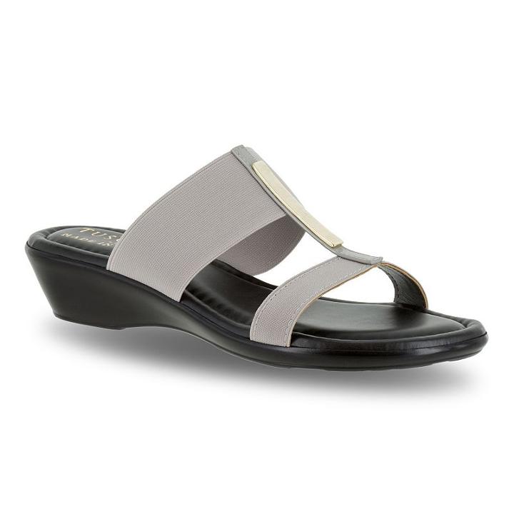 Tuscany By Easy Street Adda Women's Wedge Sandals, Size: 8.5 Wide, Grey