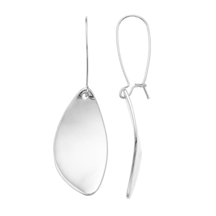 Silver Tone Petal Nickel Free Drop Earrings, Women's