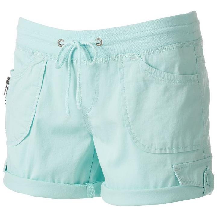 Juniors' Unionbay Christy Roll-tab Midi Shorts, Girl's, Size: 1, Brown Over