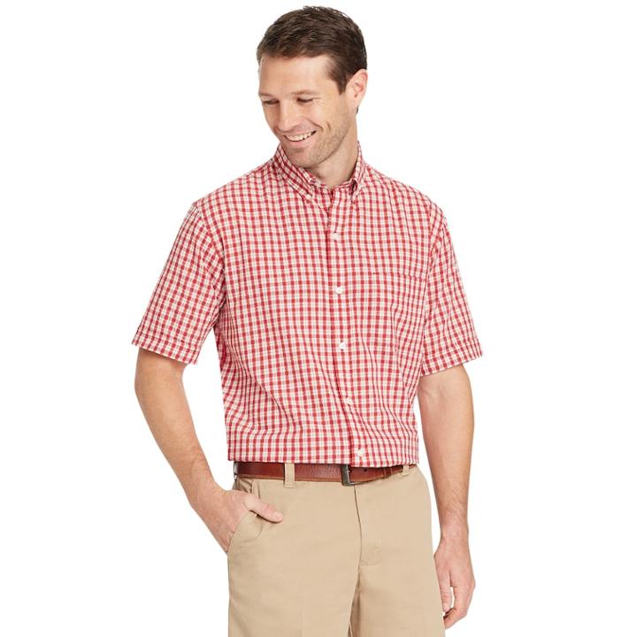Men's Arrow Seersucker Button-down Shirt, Size: Large, Brt Red