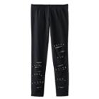 Disney D-signed Pirates Of The Caribbean: Dead Men Tell No Tales Girls 7-16 Slashed Heatseal Leggings, Size: Small, Black