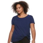 Juniors' Plus Size Candie's&reg; Knot-front Crepe Top, Teens, Size: 3xl, Drk Purple