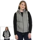 Women's Mo-ka Reversible Puffer Vest, Size: Large, Grey