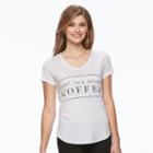Women's Apt. 9&reg; V-neck Graphic Tee, Size: Xs, White
