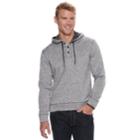 Men's Sonoma Goods For Life&trade; Supersoft Modern-fit Sweater Fleece Henley Hoodie, Size: Small, Black