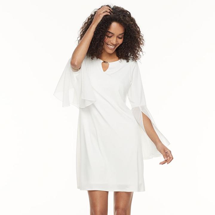 Women's Nina Leonard Sheath Crepe Dress, Size: Xl, Natural
