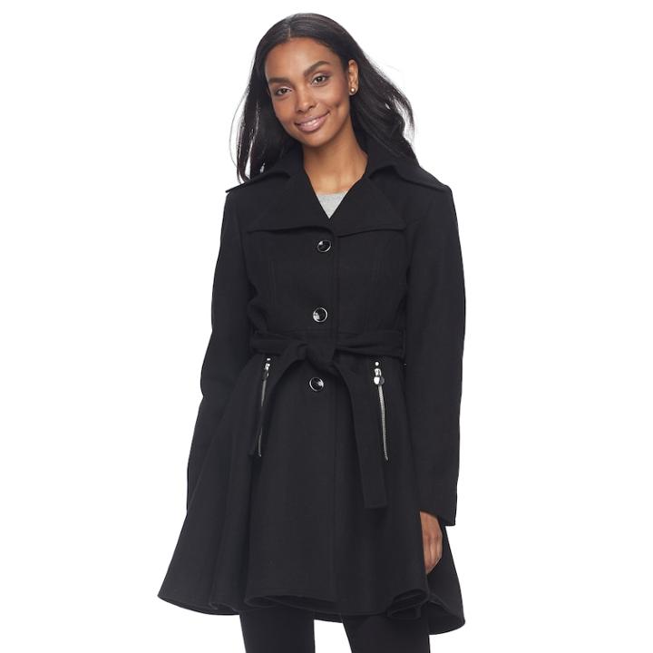 Women's Apt. 9&reg; Wool Blend Peplum Jacket, Size: Large, Black