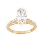 10k Gold Cubic Zirconia Marquise Engagement Ring, Women's, Size: 6, White