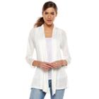 Women's Ab Studio Open-front Cardigan, Size: Medium, White