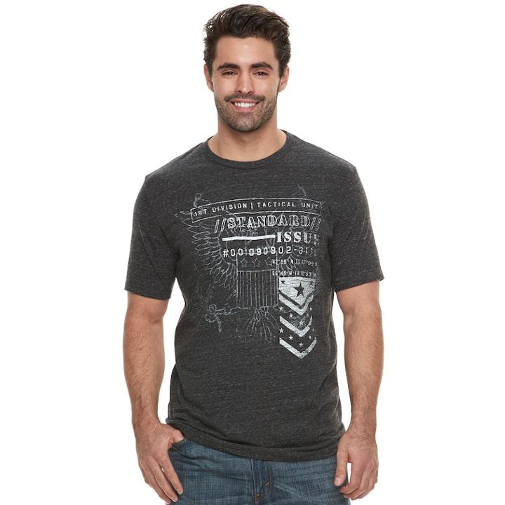 Big & Tall Apt. 9&reg; Left Justified Graphic Tee, Men's, Size: Xl Tall, Black