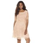 Juniors' Plus Size Wrapper Lace A-line Dress, Teens, Size: 2xl, Med Pink