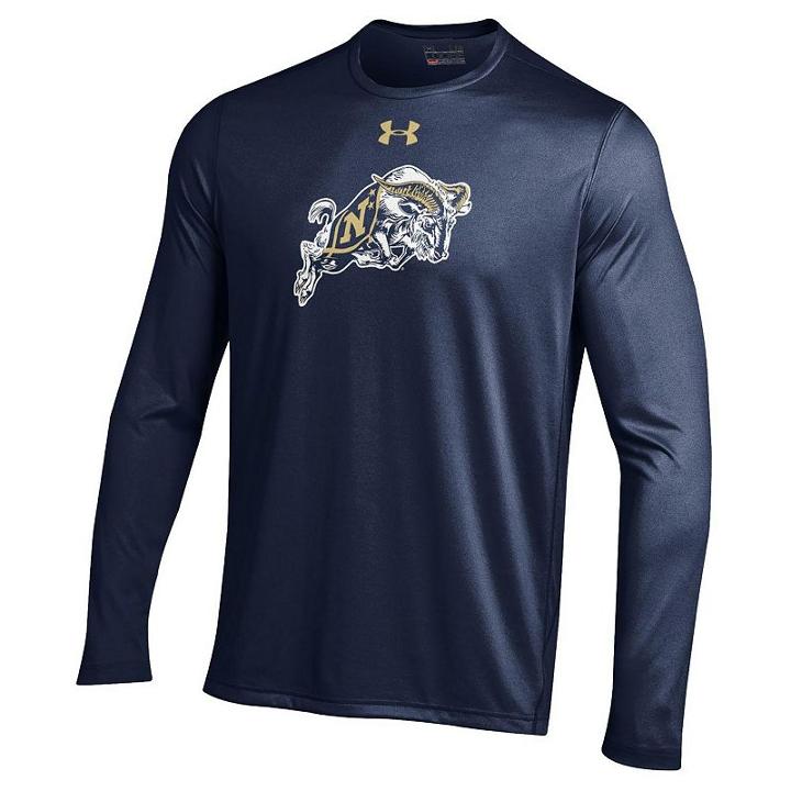 Men's Under Armour Navy Midshipmen Tech Long-sleeve Tee, Size: Large, Ovrfl Oth