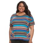 Plus Size Dana Buchman Dolman Mixed-media Top, Women's, Size: 2xl, Turquoise/blue (turq/aqua)