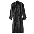 Big & Tall Excelled Nappa Leather Trench Coat, Men's, Size: Xxl Tall, Black