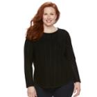 Plus Size Croft & Barrow&reg; Lurex Sweater, Women's, Size: 2xl, Grey (charcoal)