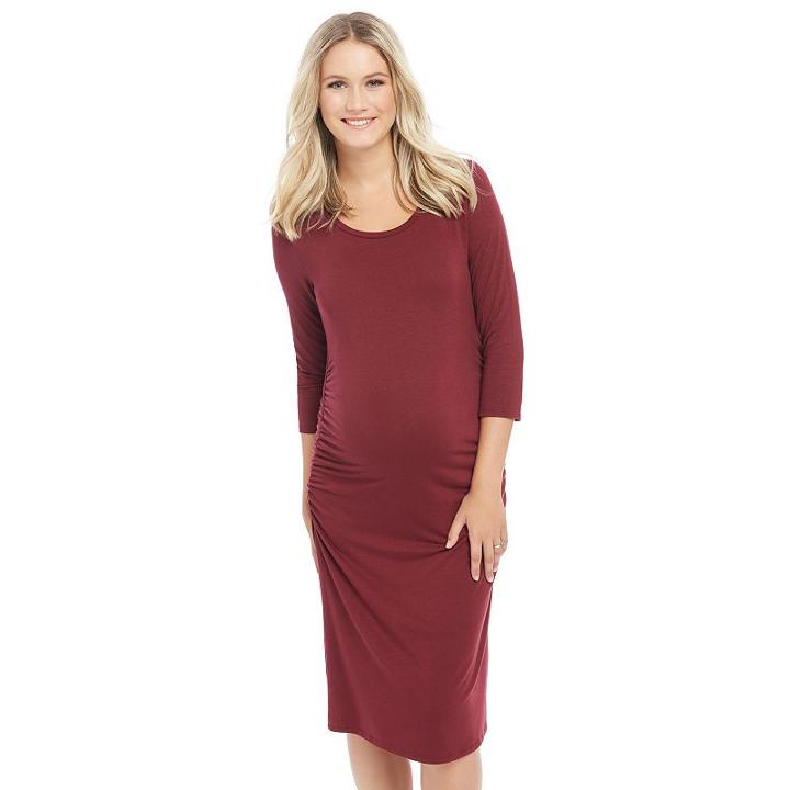 Maternity Oh Baby By Motherhood™ Ruched Dress, Women's, Size: Large, Ovrfl Oth