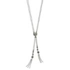 Simply Vera Vera Wang Simulated Crustal Long Tassel Necklace, Women's, Black