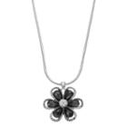 Dana Buchman Black Flower Pendant Necklace, Women's