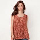 Women's Lc Lauren Conrad Lace-trim Babydoll Tank, Size: Small, Dark Red