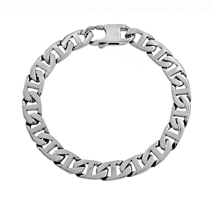 Lynx Stainless Steel Mariner Chain Bracelet - Men, Grey