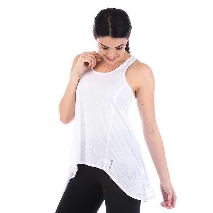 Women's Avalanche Flow Sharkbite Hem Racerback Tank, Size: Medium, White