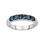 Sterling Silver 1 Carat T.w. Blue Diamond Textured Ring, Women's, Size: 7